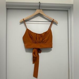 Be Better Rust Tie-Back Crop Cami Top